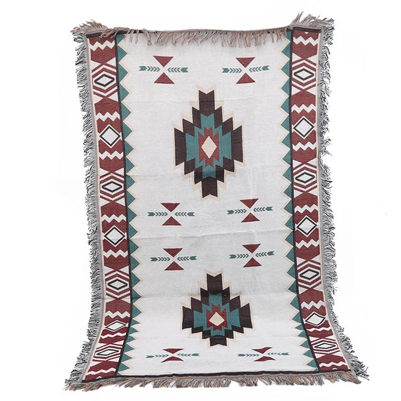 Geometric Sofa Blanket Throws Cotton Weighted Blanket Bedspread Chair Cover Slipcover Knitted Throw Blanket for Travel Bed