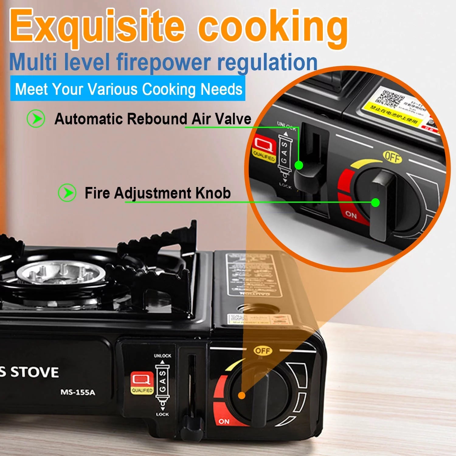 Portable Camping StoveοΌButane Stove with Wind BaffleοΌPortable Camping Stove for Outdoor Cooking, with Carrying Case Great for Emergency Preparedness Kit