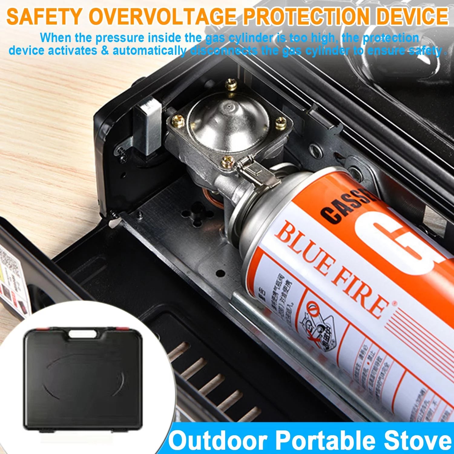 Portable Camping StoveοΌButane Stove with Wind BaffleοΌPortable Camping Stove for Outdoor Cooking, with Carrying Case Great for Emergency Preparedness Kit
