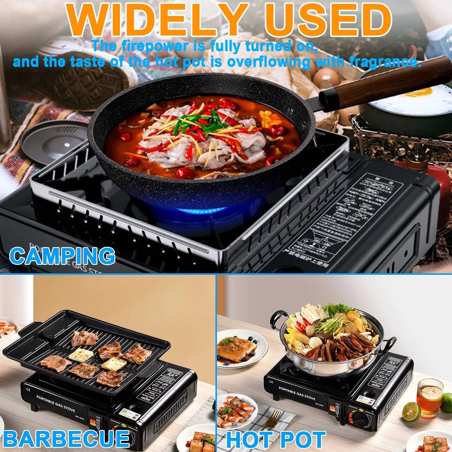 Portable Camping StoveοΌButane Stove with Wind BaffleοΌPortable Camping Stove for Outdoor Cooking, with Carrying Case Great for Emergency Preparedness Kit
