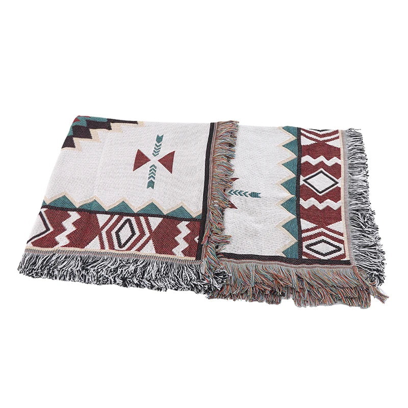Geometric Sofa Blanket Throws Cotton Weighted Blanket Bedspread Chair Cover Slipcover Knitted Throw Blanket for Travel Bed