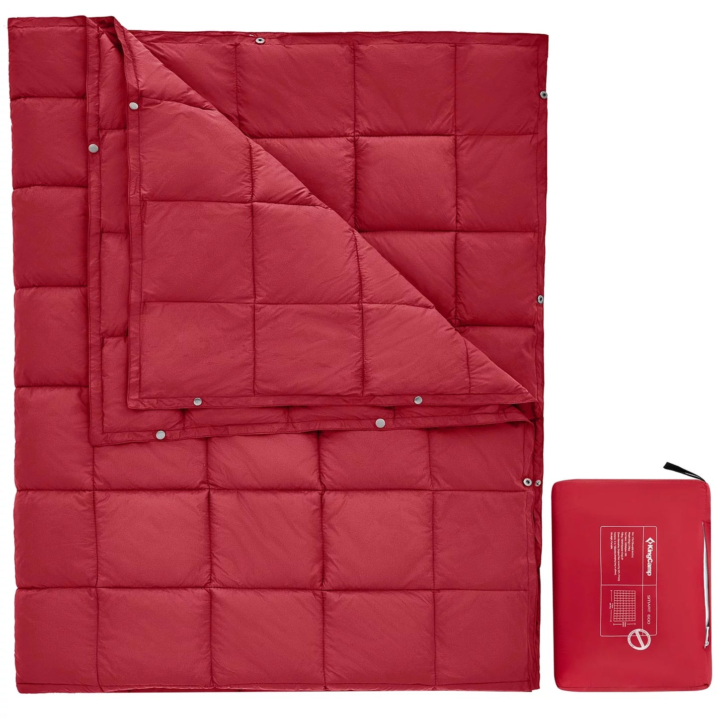 down Camping Blanket Lightweight Warm Wearable Travel Blanket for Outdoor,Airplane, Hiking, Backpacking 69" X 53" Crimson