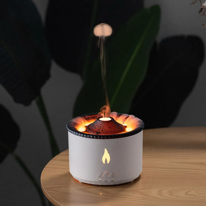 Home Desktop Flame Air Humidifier 360ML Aroma Diffuser Lava Volcano Design Flame Effect Fragrance Machine