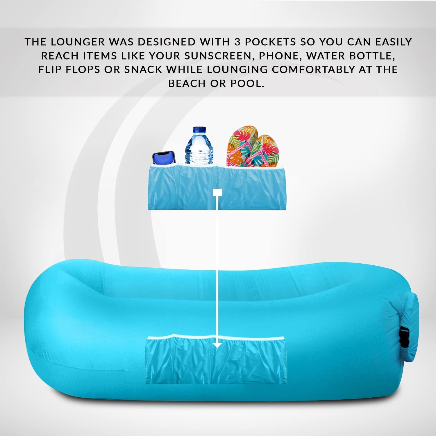 2 Pack Inflatable Loungers Air Sofa Couch | Perfect for Beach Chair Camping Chairs or Portable Hammock |Travel Bag Pouch, Pegs & 3 Pockets| Movie Seating & Camping Accessories Blow up Lounger