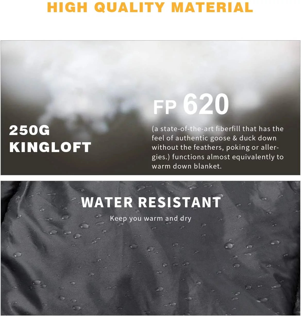 Warm Camping Blanket for Adult Lightweight Waterproof Wearable Blanket for One Person 69 in X 53 in Grey