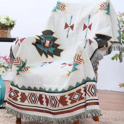 Geometric Sofa Blanket Throws Cotton Weighted Blanket Bedspread Chair Cover Slipcover Knitted Throw Blanket for Travel Bed